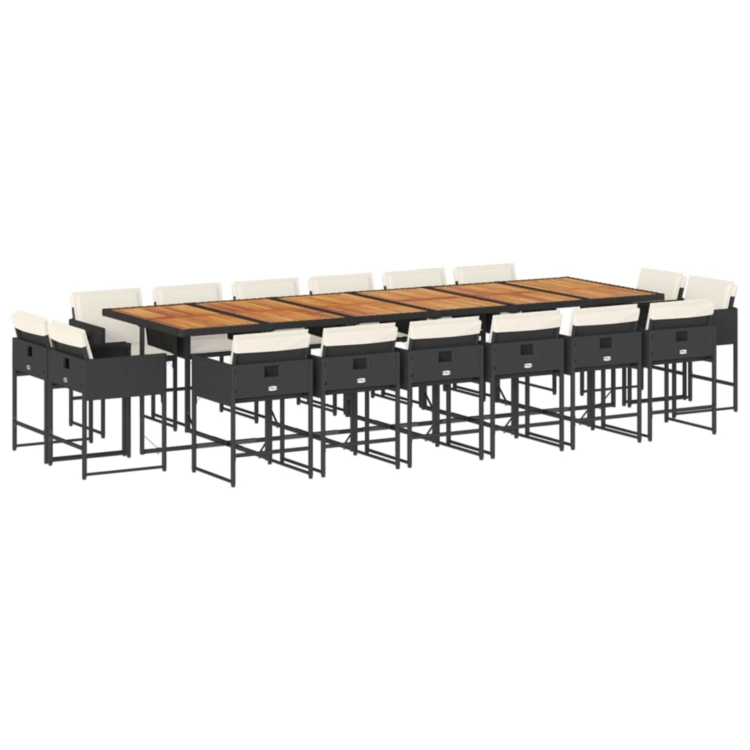 vidaXL 17-tlg Garten-Essgruppe mit Kissen Schwarz Poly Rattan Modell 12 vidaXL 17-tlg Garten-Essgruppe mit Kissen Schwarz Poly Rattan Modell 12 von VIDAXL