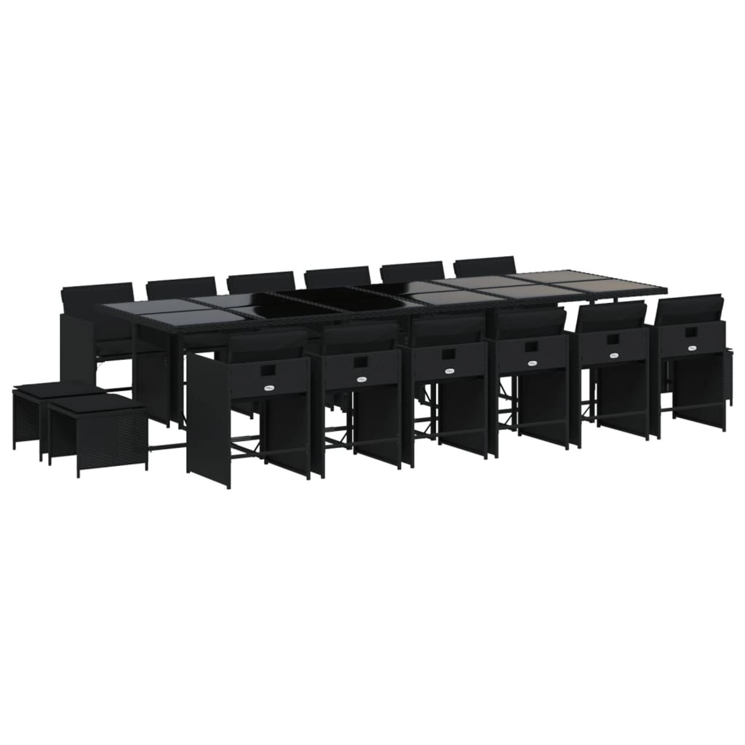 vidaXL 17-tlg Garten-Essgruppe mit Kissen Schwarz Poly Rattan Modell 13 vidaXL 17-tlg Garten-Essgruppe mit Kissen Schwarz Poly Rattan Modell 13 von VIDAXL
