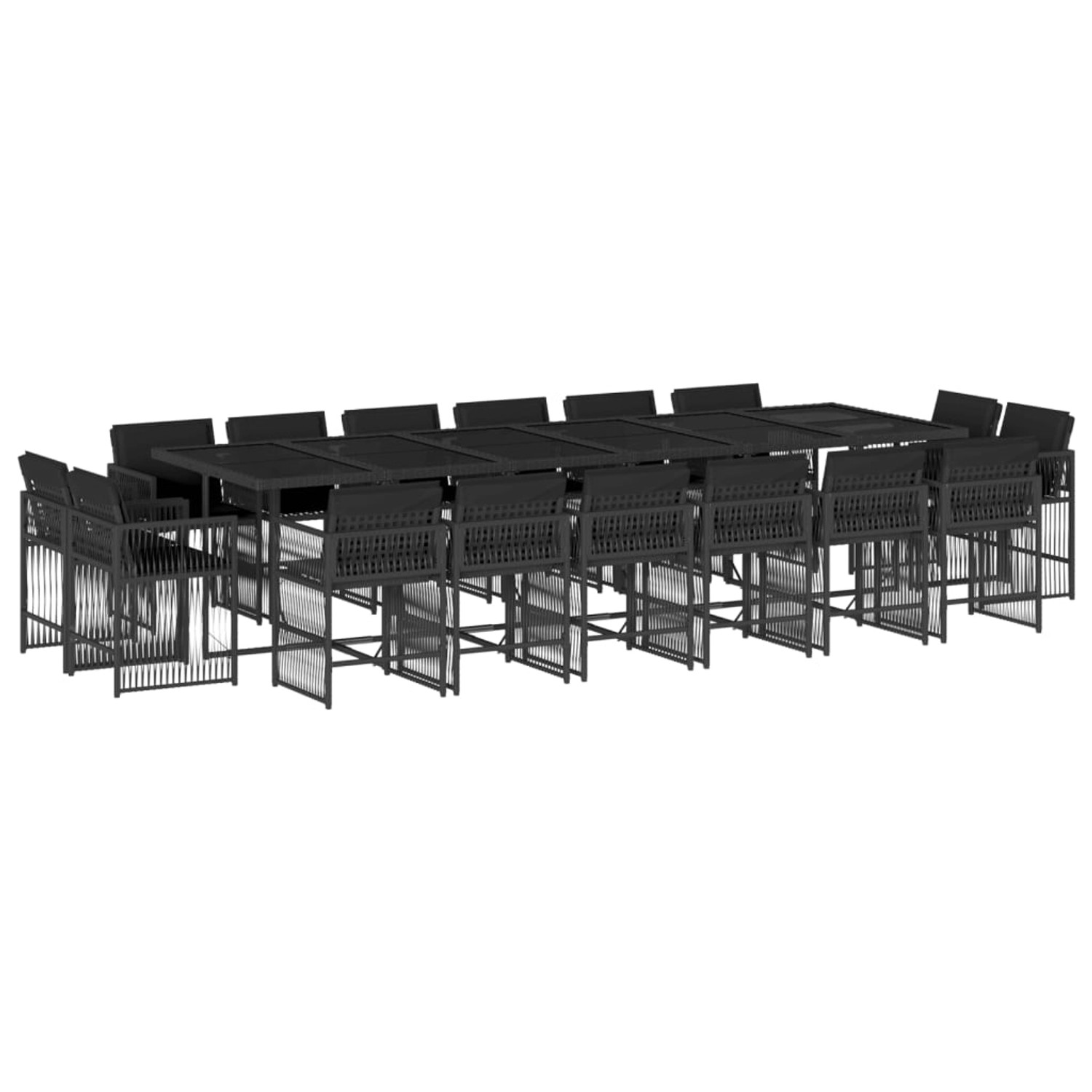 vidaXL 17-tlg Garten-Essgruppe mit Kissen Schwarz Poly Rattan Modell 20 vidaXL 17-tlg Garten-Essgruppe mit Kissen Schwarz Poly Rattan Modell 20 von VIDAXL