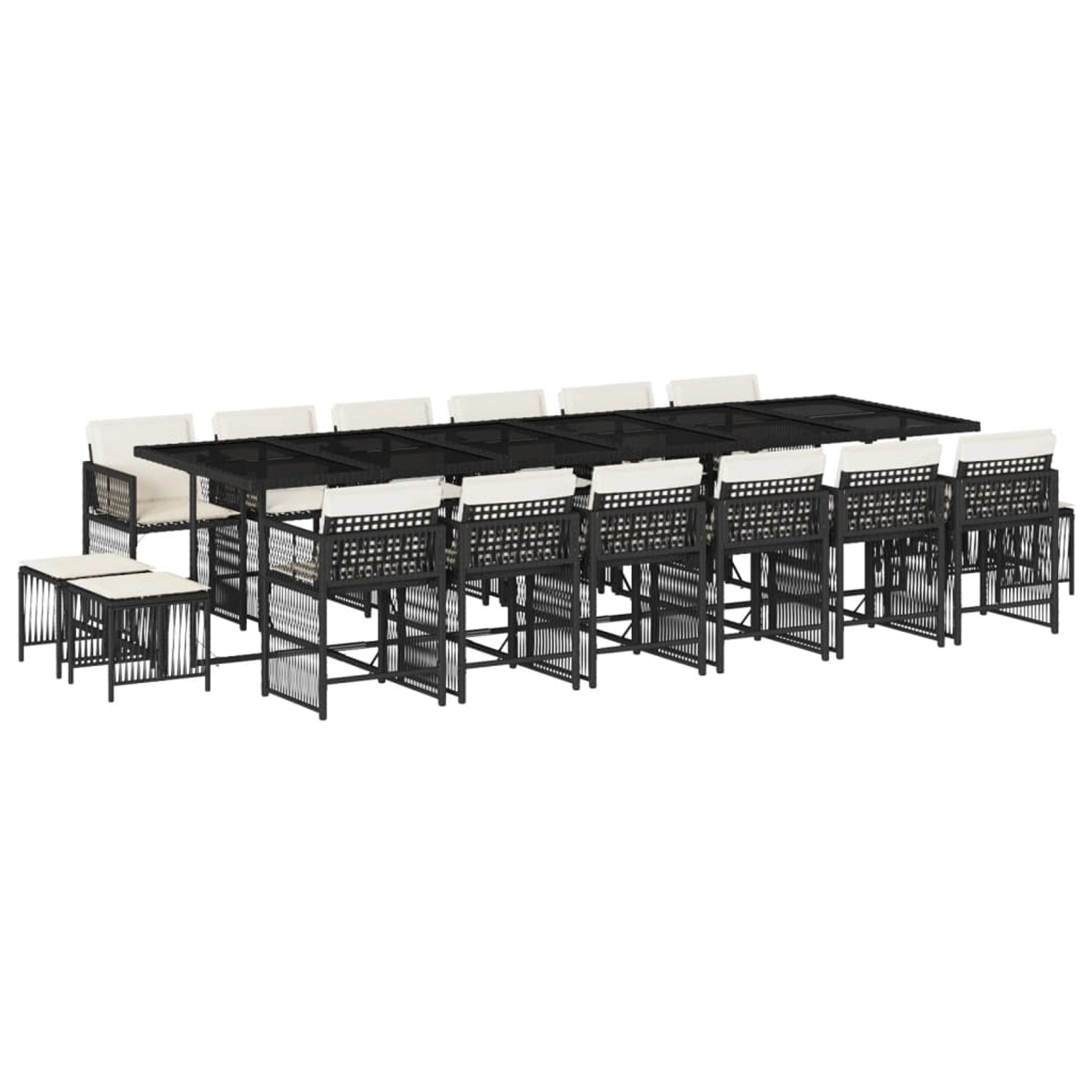 vidaXL 17-tlg Garten-Essgruppe mit Kissen Schwarz Poly Rattan Modell 22 vidaXL 17-tlg Garten-Essgruppe mit Kissen Schwarz Poly Rattan Modell 22 von VIDAXL