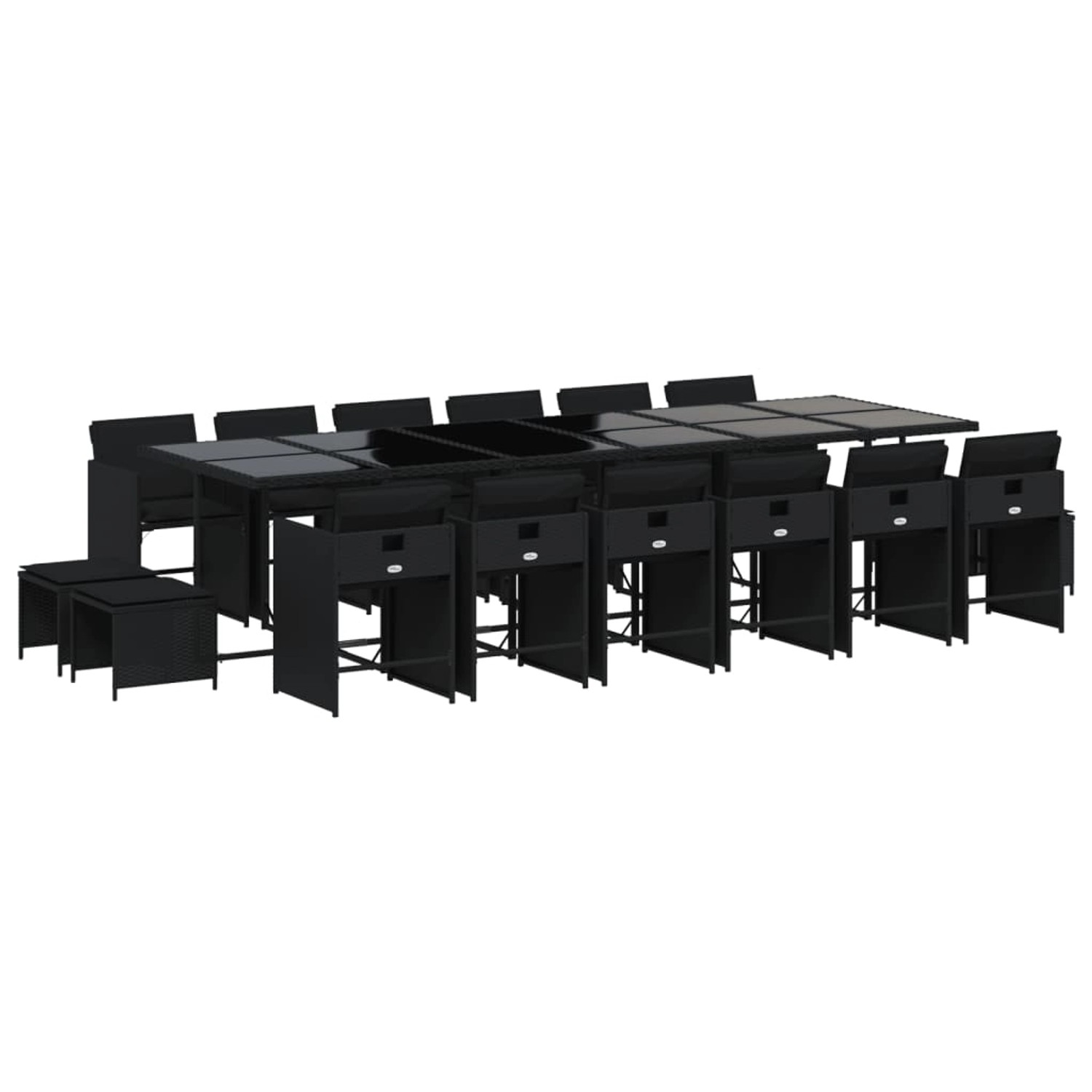 vidaXL 17-tlg Garten-Essgruppe mit Kissen Schwarz Poly Rattan Modell 25 vidaXL 17-tlg Garten-Essgruppe mit Kissen Schwarz Poly Rattan Modell 25 von VIDAXL