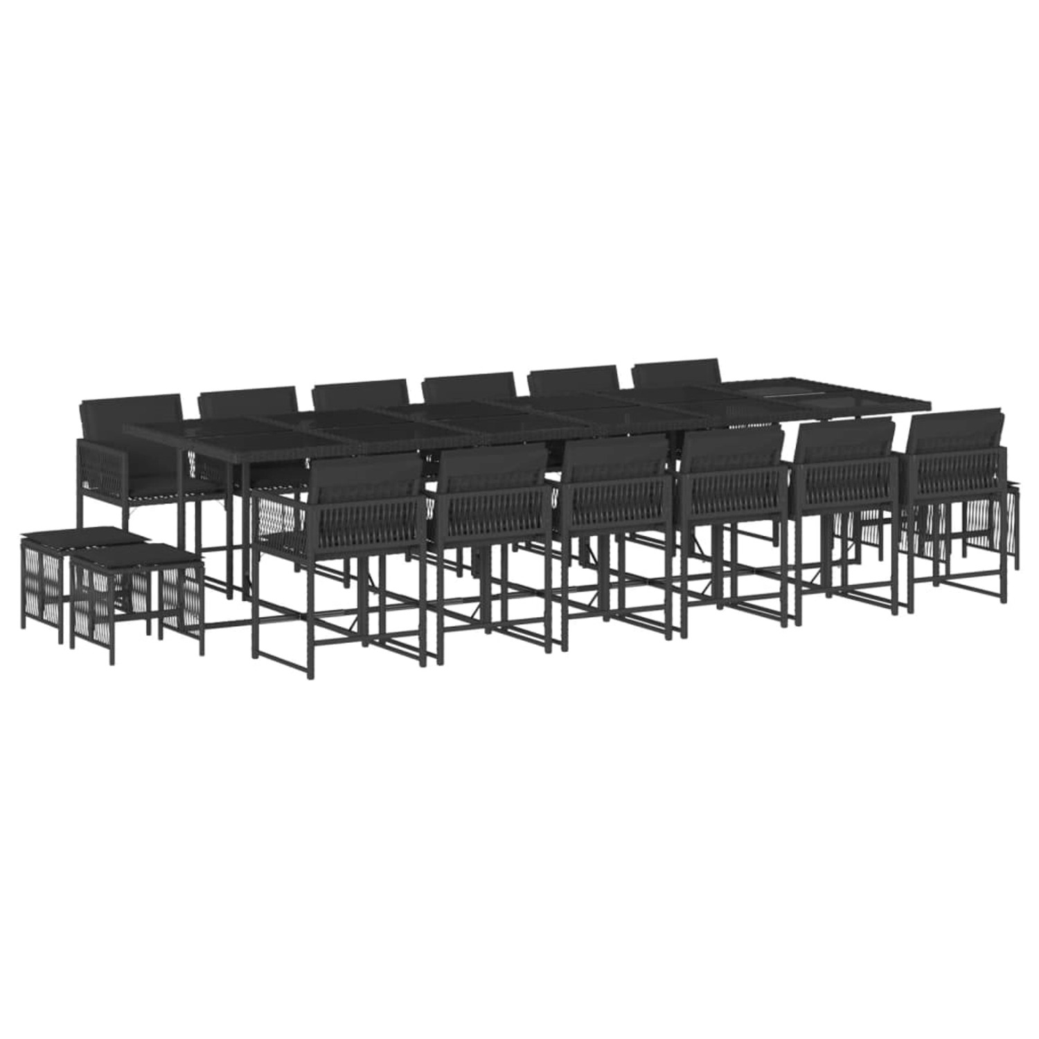 vidaXL 17-tlg Garten-Essgruppe mit Kissen Schwarz Poly Rattan Modell 26 vidaXL 17-tlg Garten-Essgruppe mit Kissen Schwarz Poly Rattan Modell 26 von VIDAXL