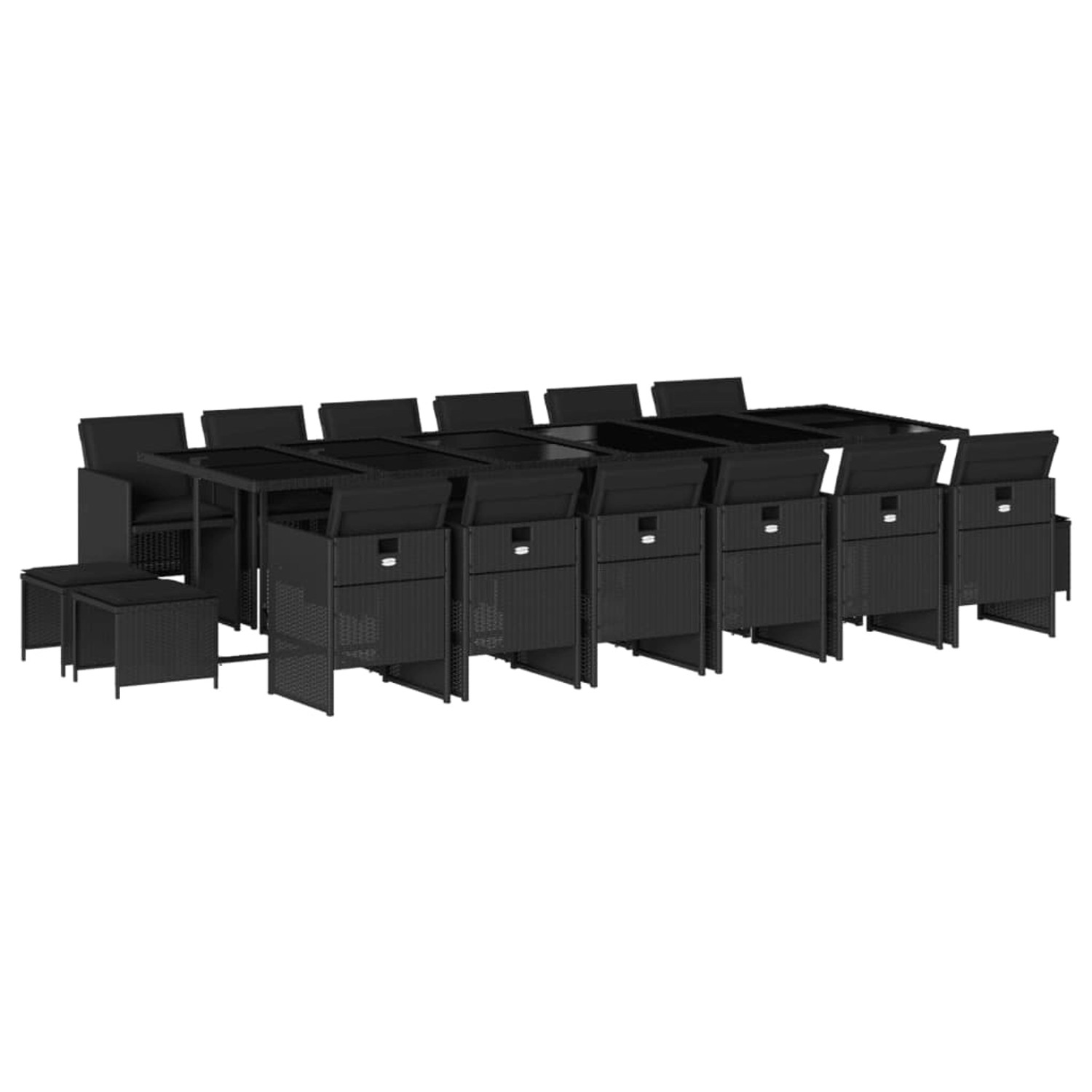 vidaXL 17-tlg Garten-Essgruppe mit Kissen Schwarz Poly Rattan Modell 27 vidaXL 17-tlg Garten-Essgruppe mit Kissen Schwarz Poly Rattan Modell 27 von VIDAXL