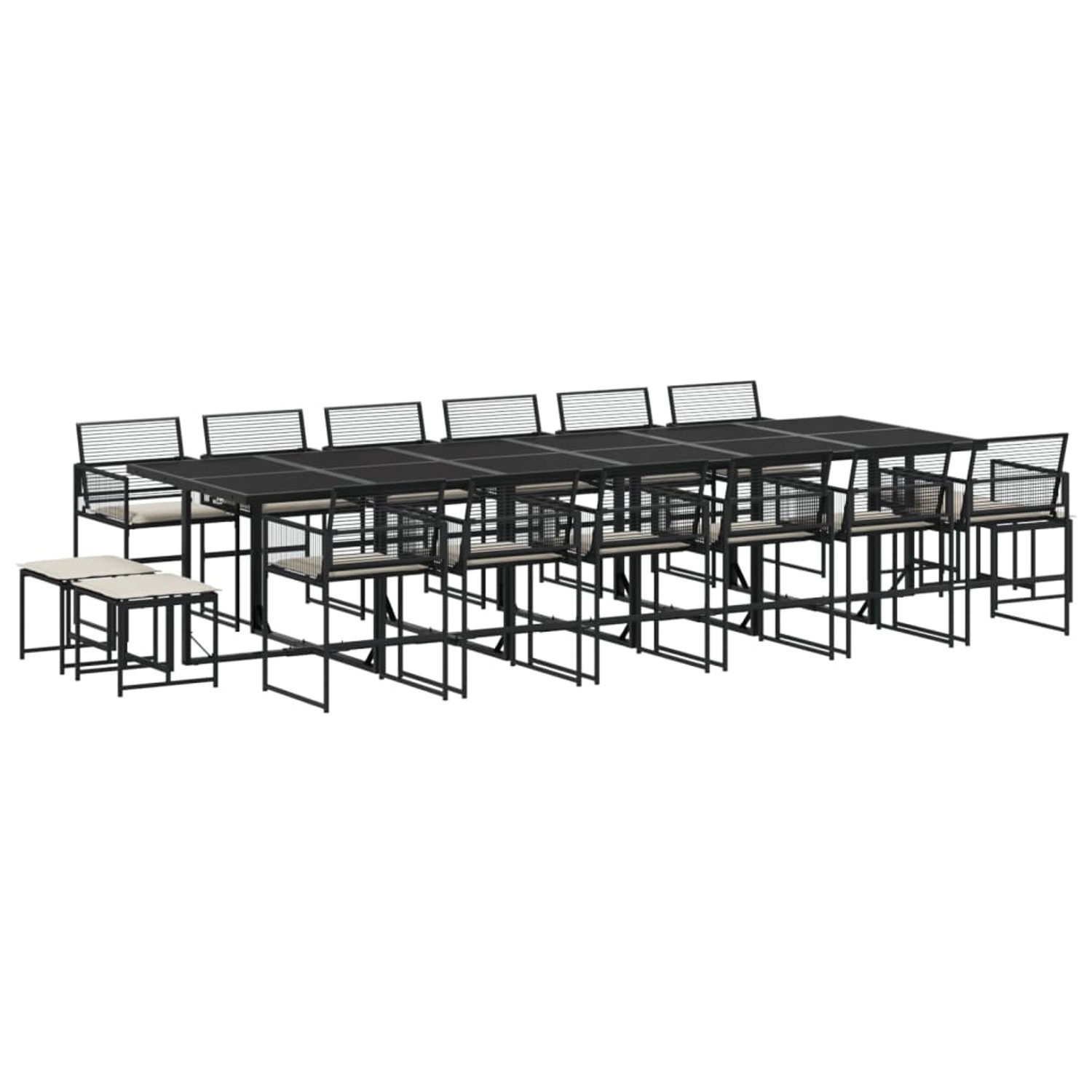 vidaXL 17-tlg Garten-Essgruppe mit Kissen Schwarz Poly Rattan Modell 30 vidaXL 17-tlg Garten-Essgruppe mit Kissen Schwarz Poly Rattan Modell 30 von VIDAXL