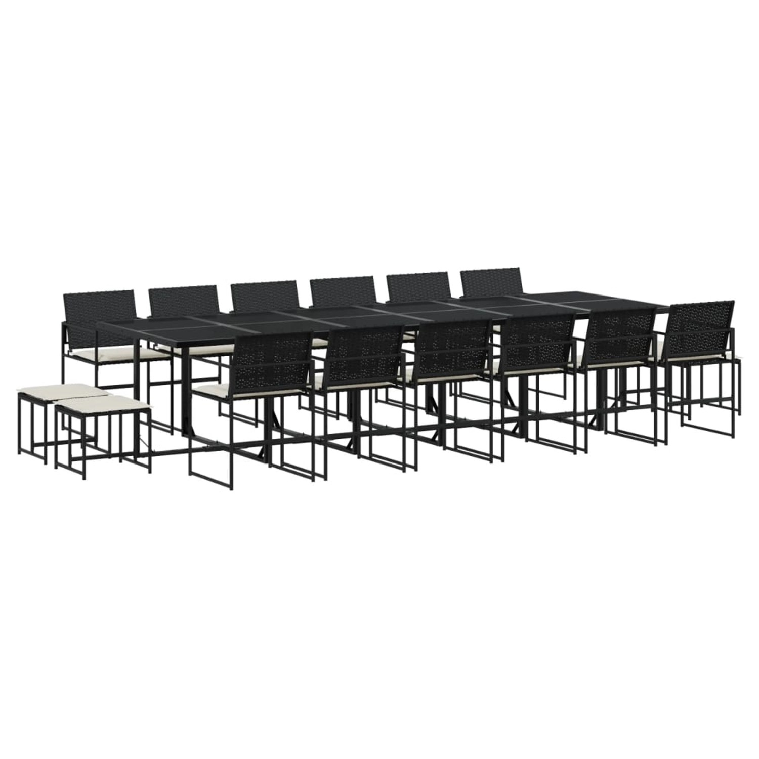vidaXL 17-tlg Garten-Essgruppe mit Kissen Schwarz Poly Rattan Modell 31 vidaXL 17-tlg Garten-Essgruppe mit Kissen Schwarz Poly Rattan Modell 31 von VIDAXL