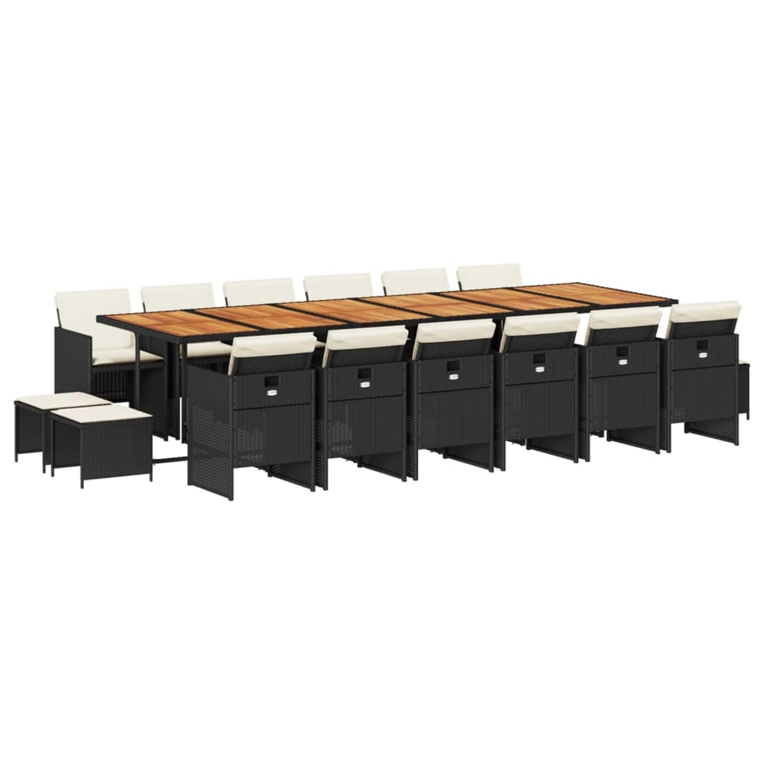 vidaXL 17-tlg Garten-Essgruppe mit Kissen Schwarz Poly Rattan Modell 8 vidaXL 17-tlg Garten-Essgruppe mit Kissen Schwarz Poly Rattan Modell 8 von VIDAXL