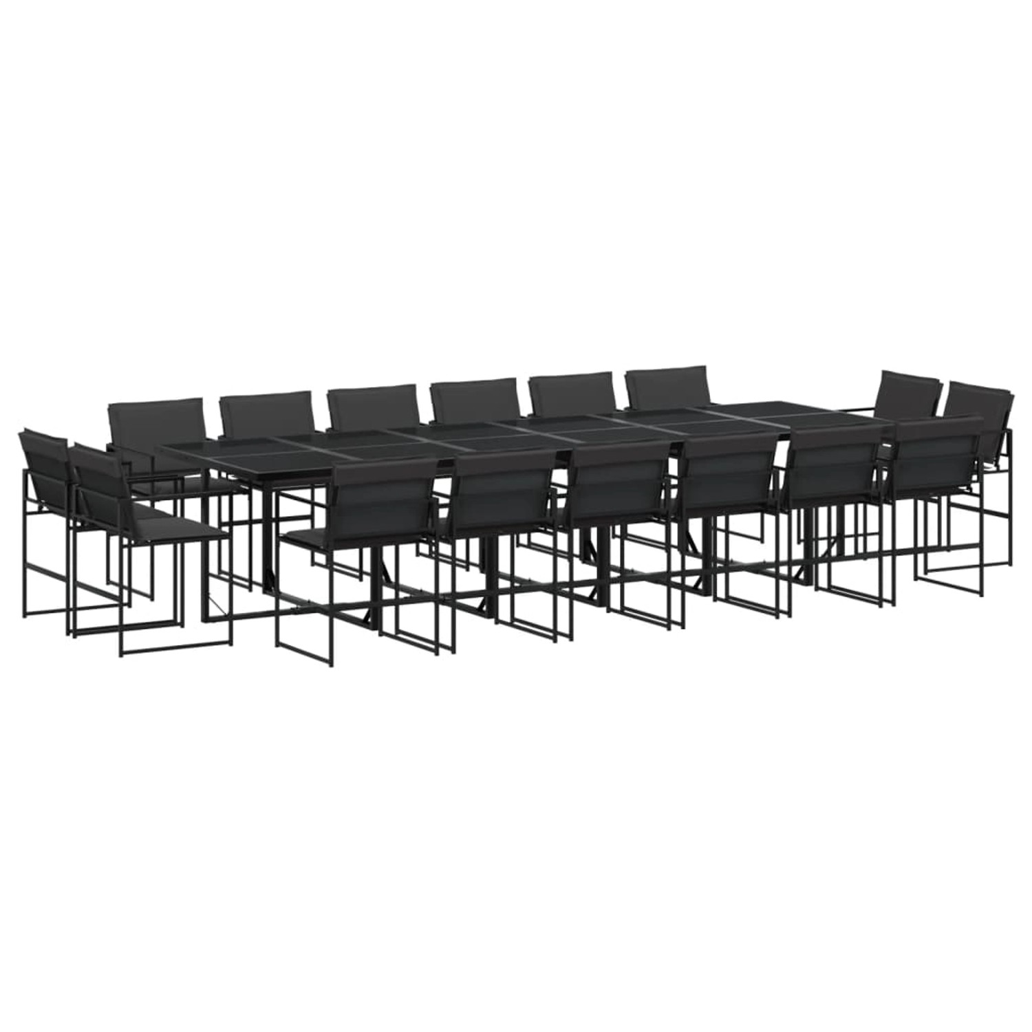 vidaXL 17-tlg Garten-Essgruppe mit Kissen Schwarz Textilene Modell 1 vidaXL 17-tlg Garten-Essgruppe mit Kissen Schwarz Textilene Modell 1 von VIDAXL