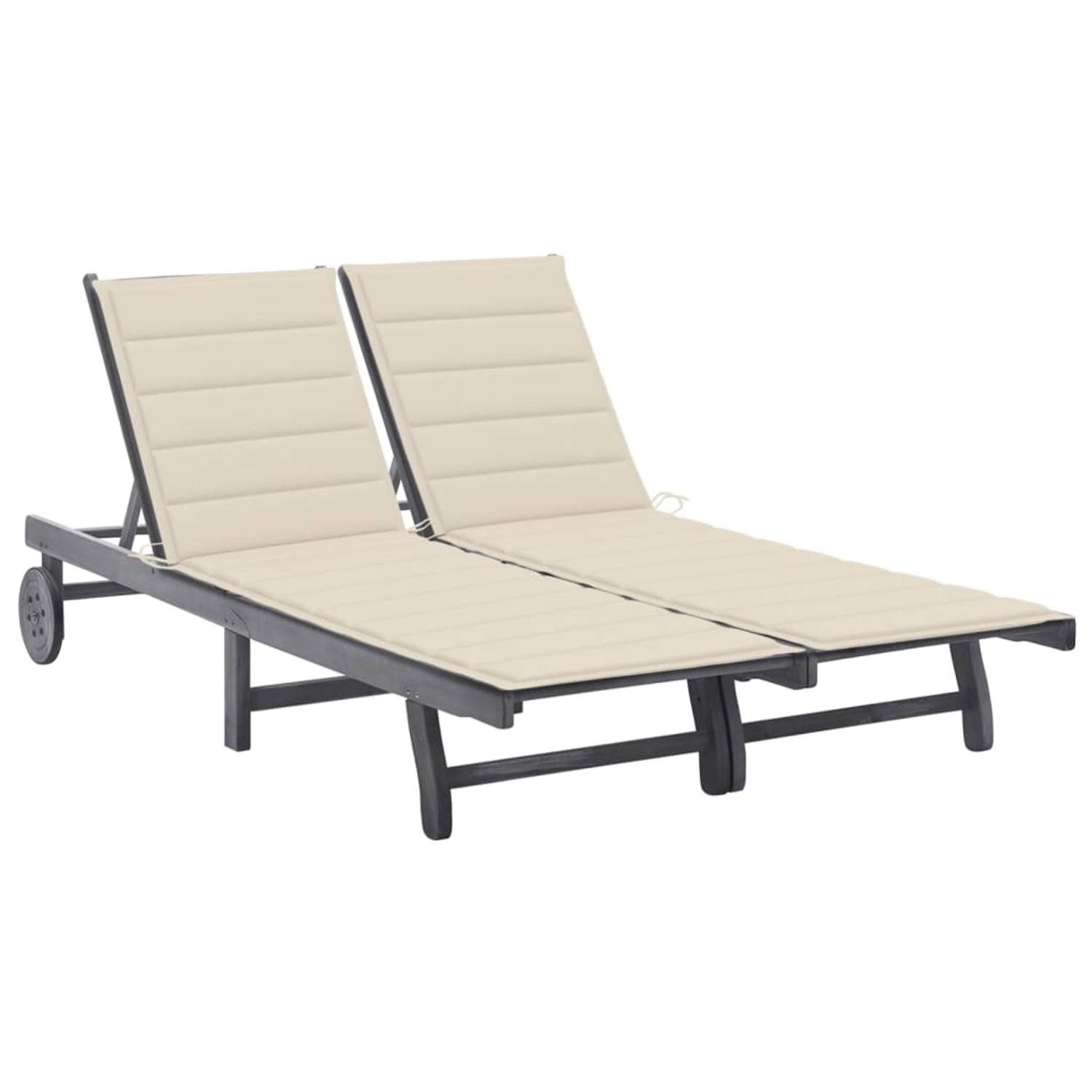 VidaXL 2-Personen-Sonnenliege mit Auflage Grau Akazie Massivholz Cremeweiß VidaXL 2-Personen-Sonnenliege mit Auflage Grau Akazie Massivholz Cremeweiß von VIDAXL
