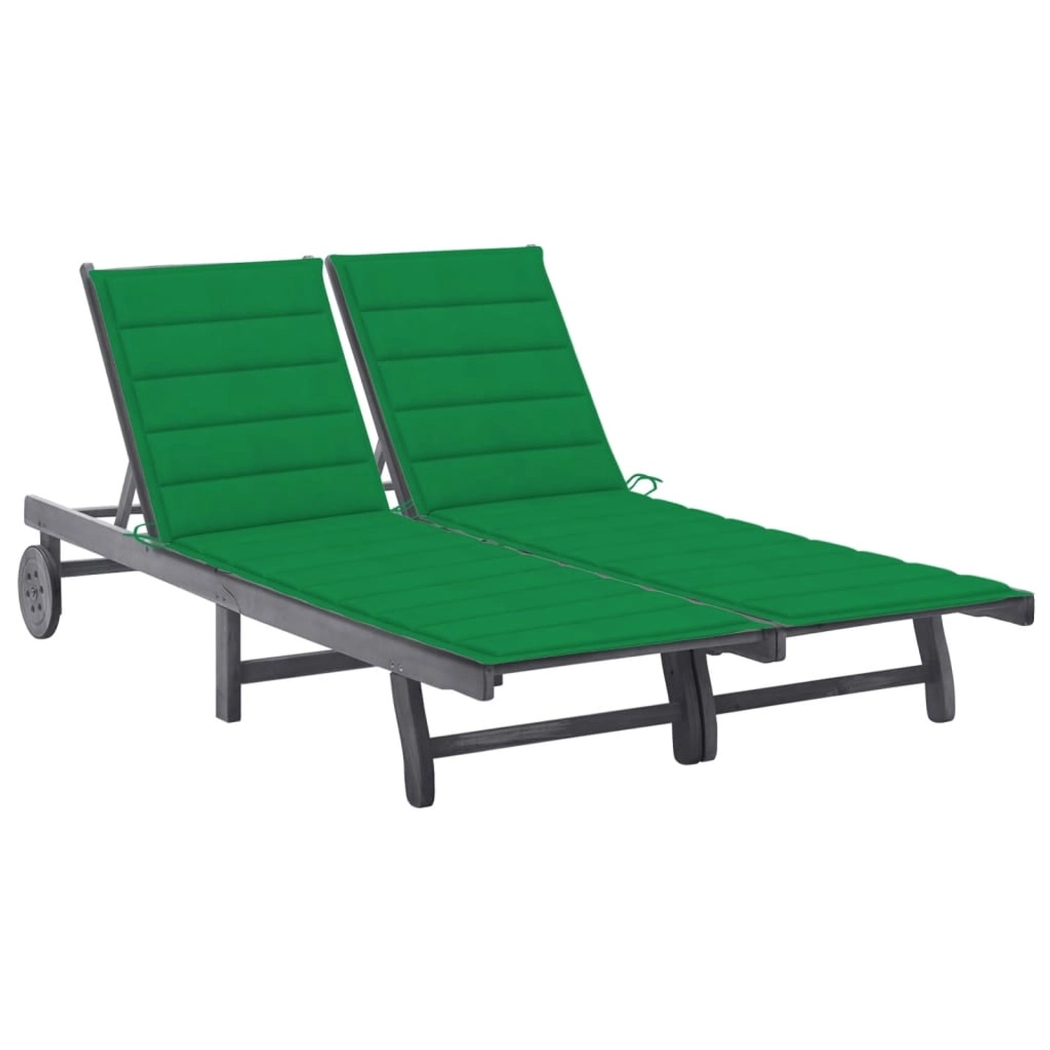 VidaXL 2-Personen-Sonnenliege mit Auflage Grau Akazie Massivholz Grün VidaXL 2-Personen-Sonnenliege mit Auflage Grau Akazie Massivholz Grün von VIDAXL