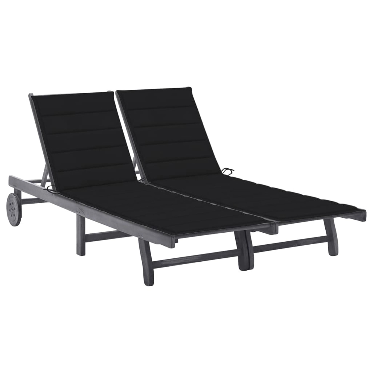 VidaXL 2-Personen-Sonnenliege mit Auflage Grau Akazie Massivholz Schwarz VidaXL 2-Personen-Sonnenliege mit Auflage Grau Akazie Massivholz Schwarz von VIDAXL