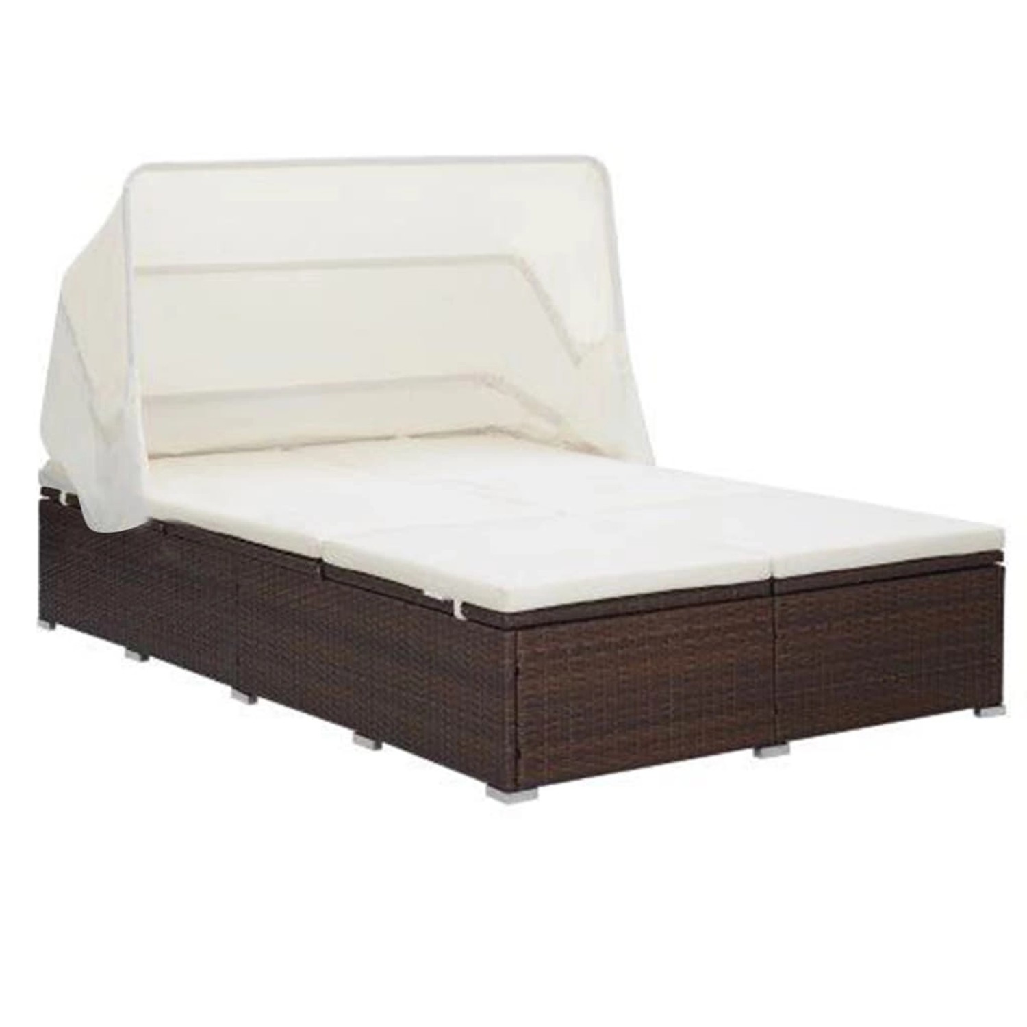 VidaXL 2-Personen-Sonnenliege mit Auflage Poly Rattan Braun VidaXL 2-Personen-Sonnenliege mit Auflage Poly Rattan Braun von VIDAXL