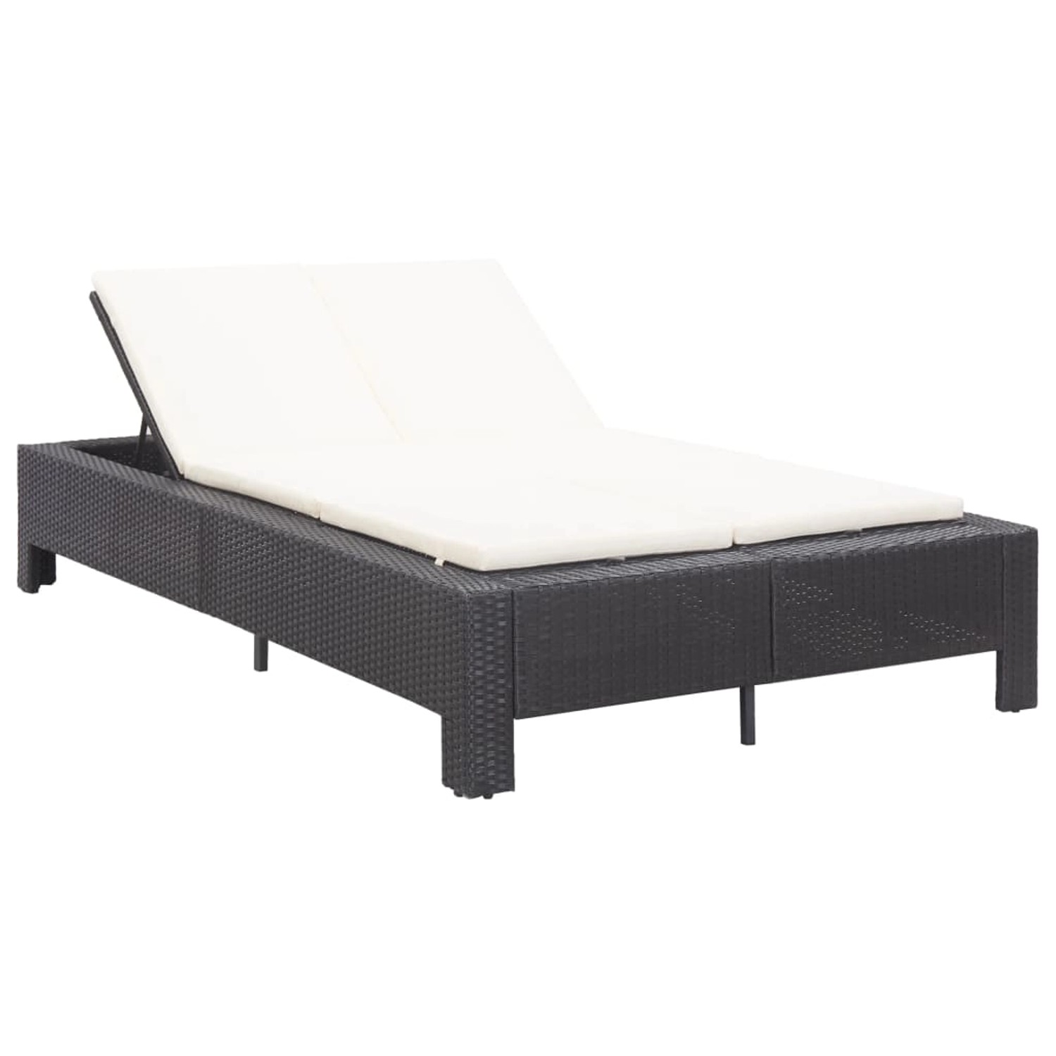 VidaXL 2-Personen-Sonnenliege mit Auflage Schwarz Poly Rattan Modell 1 VidaXL 2-Personen-Sonnenliege mit Auflage Schwarz Poly Rattan Modell 1 von VIDAXL