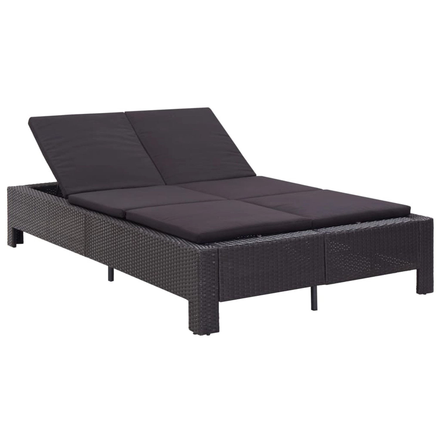 VidaXL 2-Personen-Sonnenliege mit Auflage Schwarz Poly Rattan Modell 2 VidaXL 2-Personen-Sonnenliege mit Auflage Schwarz Poly Rattan Modell 2 von VIDAXL