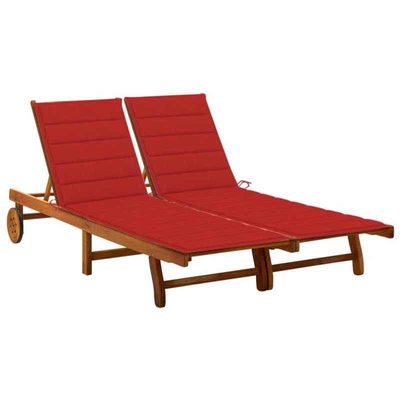 vidaXL 2-Personen-Sonnenliege mit Auflagen Akazie Massivholz 3061380 von VIDAXL