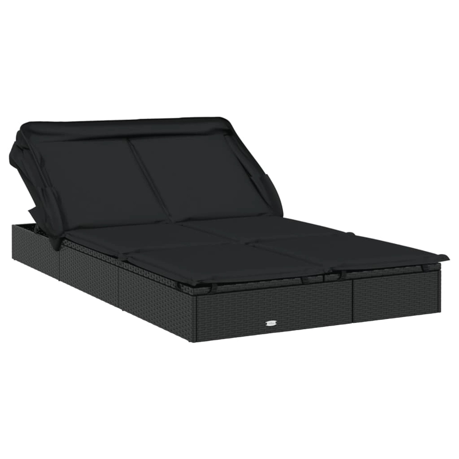 VidaXL 2-Personen-Sonnenliege mit Dach Schwarz 213x118x97 Poly Rattan VidaXL 2-Personen-Sonnenliege mit Dach Schwarz 213x118x97 Poly Rattan von VIDAXL