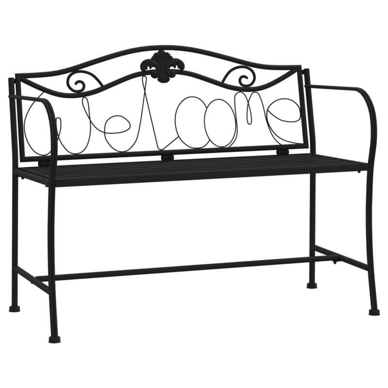 VidaXL 2-Sitzer-Gartenbank 104 cm Schwarz Stahl von VIDAXL