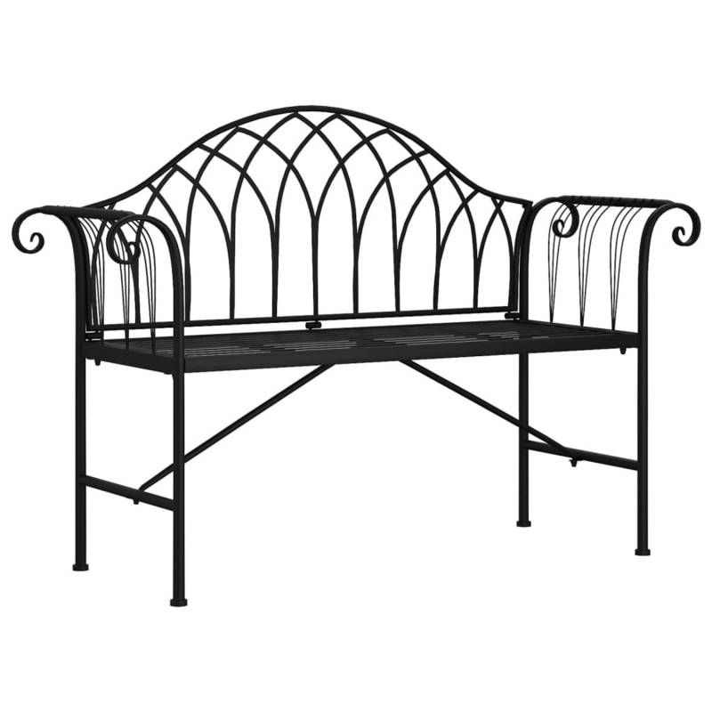 VidaXL 2-Sitzer-Gartenbank 128 cm Schwarz Stahl von VIDAXL