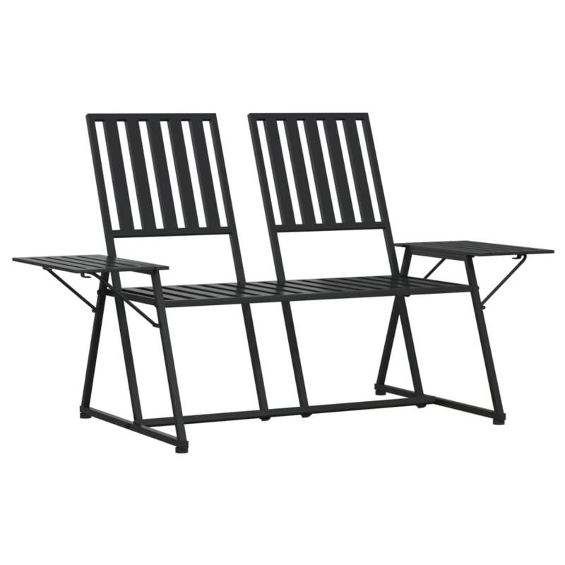 VidaXL 2-Sitzer-Gartenbank 165 cm Schwarz Stahl von VIDAXL