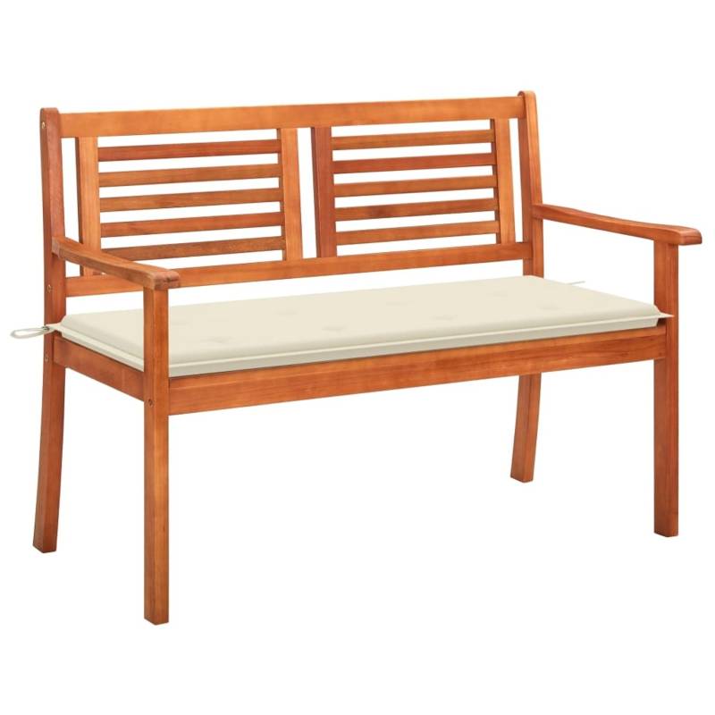 vidaXL 2-Sitzer-Gartenbank mit Auflage 120 cm Massivholz Eukalyptus 3060971 von VIDAXL