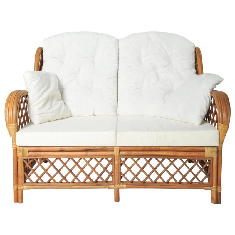 vidaXL 2-Sitzer-Sofa Hellbraun Rattan von VIDAXL