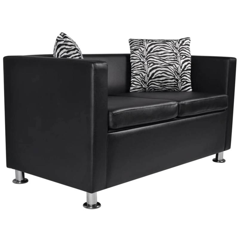 vidaXL 2-Sitzer-Sofa Kunstleder Schwarz Modell 1 von VIDAXL