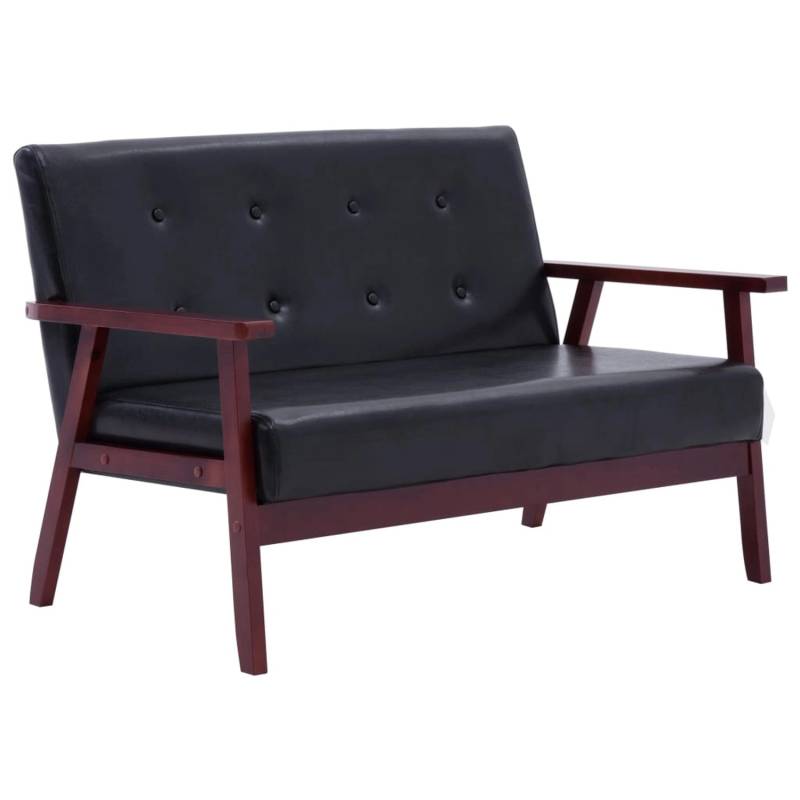 vidaXL 2-Sitzer-Sofa Schwarz Kunstleder Modell 1 von VIDAXL
