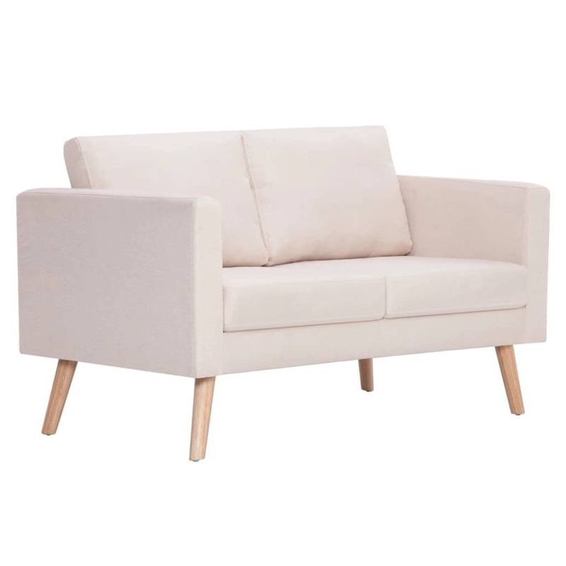 vidaXL 2-Sitzer-Sofa Stoff Cremeweiß Modell 1 von VIDAXL