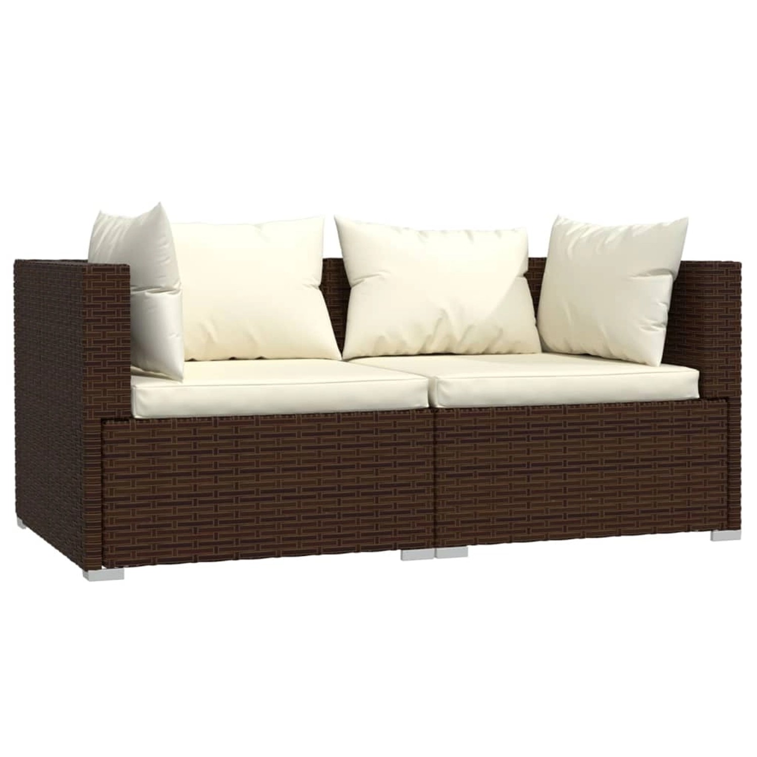 vidaXL 2-Sitzer-Sofa mit Kissen Braun Poly Rattan Modell 1 vidaXL 2-Sitzer-Sofa mit Kissen Braun Poly Rattan Modell 1 von VIDAXL