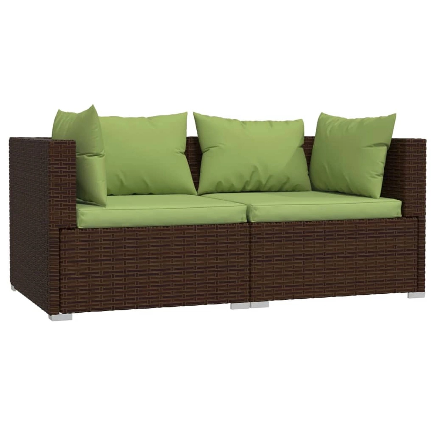 vidaXL 2-Sitzer-Sofa mit Kissen Braun Poly Rattan Modell 3 von VIDAXL