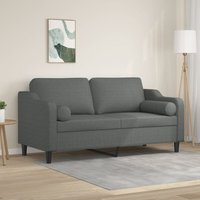 vidaXL 2-Sitzer-Sofa mit Zierkissen Dunkelgrau 140 cm Stoff vidaXL 2-Sitzer-Sofa mit Zierkissen Dunkelgrau 140 cm Stoff von VIDAXL