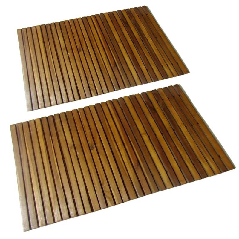 vidaXL 2 Stk Akazienholz Badematte 80 x 50 cm von VIDAXL
