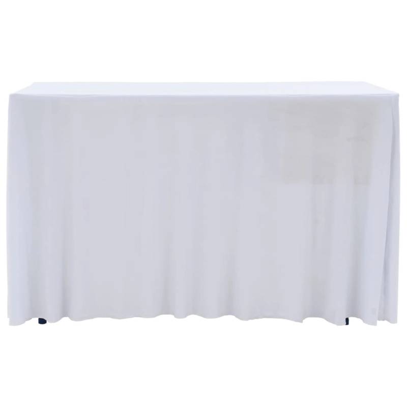 vidaXL 2 Stück Stretch-Tischdecken mit Rand Weiß 120 x 60,5 x 74 cm von VIDAXL