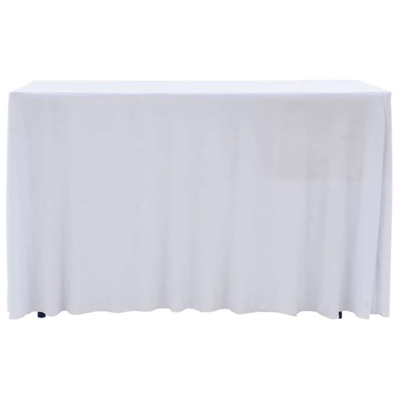 vidaXL 2 Stück Stretch-Tischdecken mit Rand Weiß 243 x 76 x 74 cm von VIDAXL
