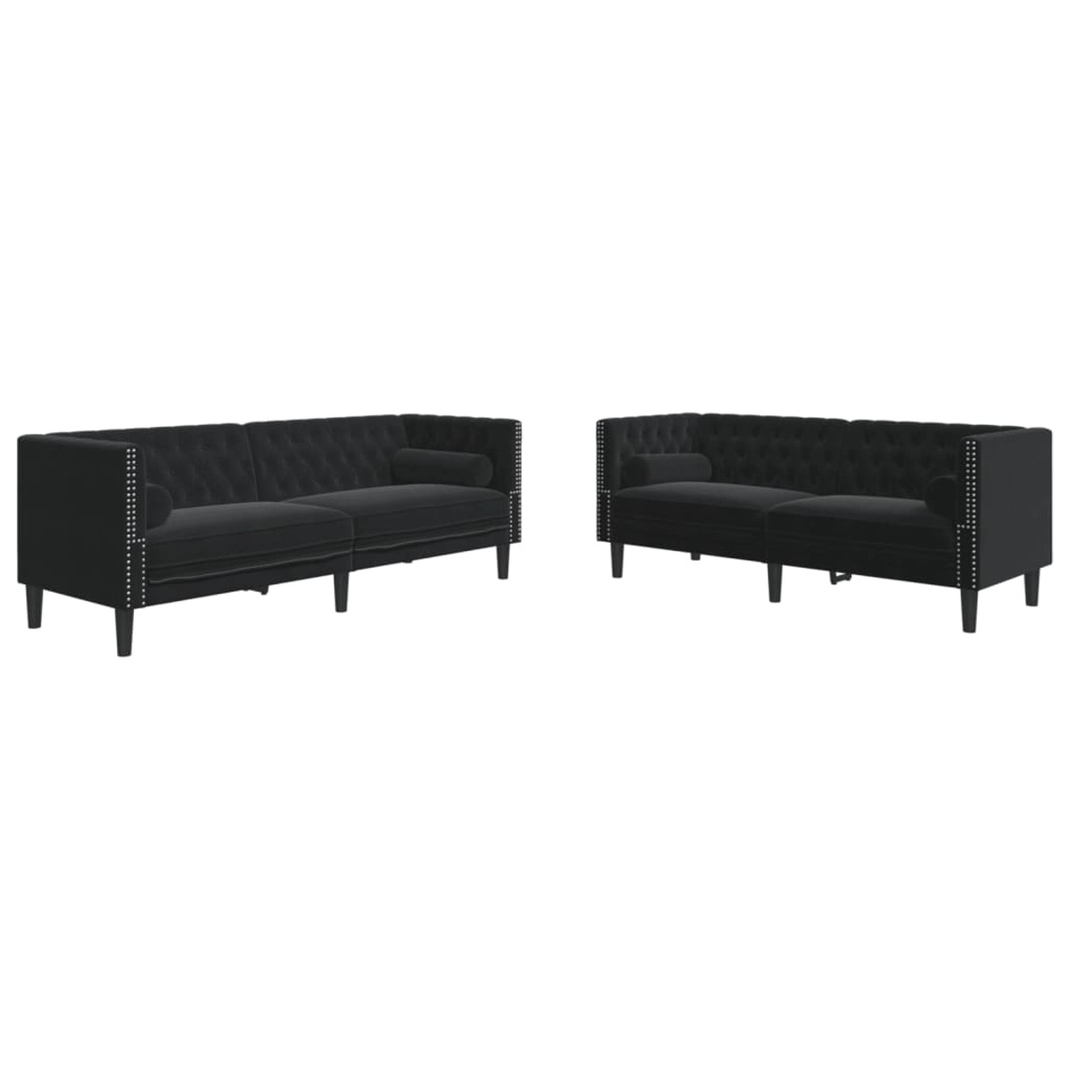vidaXL 2-Tlg Chesterfield-Sofa-Set mit Nackenrollen Schwarz Samt 2144864 vidaXL 2-Tlg Chesterfield-Sofa-Set mit Nackenrollen Schwarz Samt 2144864 von VIDAXL