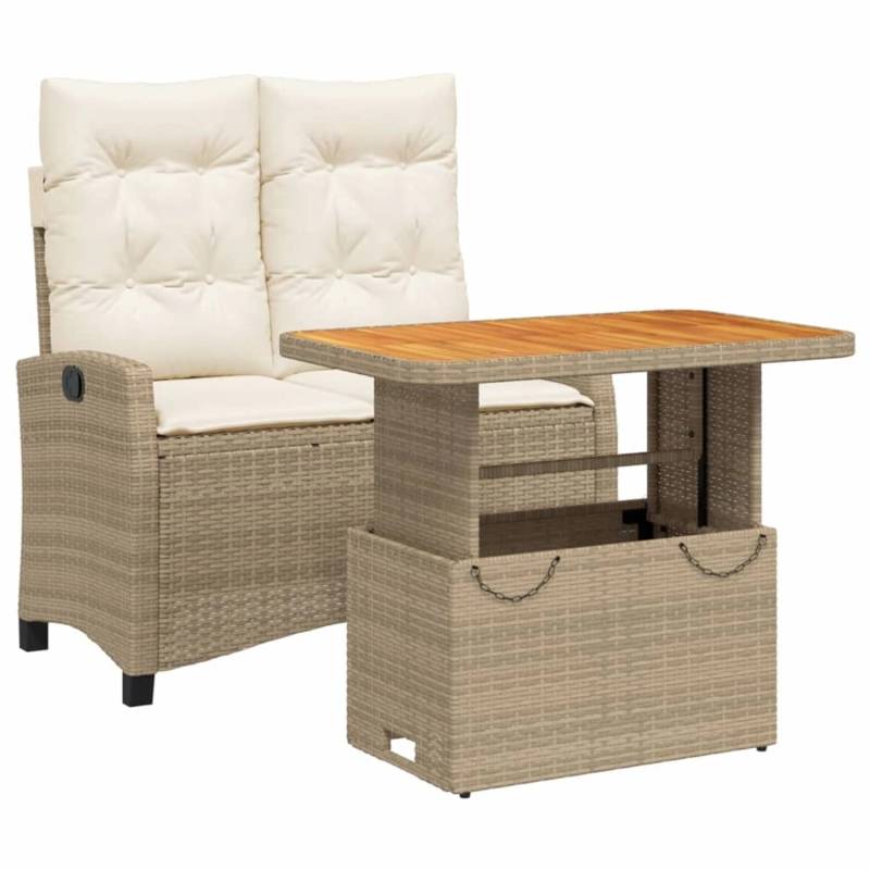 vidaXL 2-Tlg Garten-Essgruppe mit Kissen Beige Poly Rattan 3277418 vidaXL 2-Tlg Garten-Essgruppe mit Kissen Beige Poly Rattan 3277418 von VIDAXL
