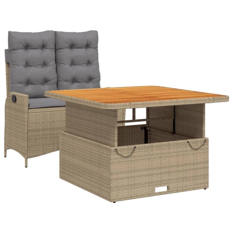 vidaXL 2-Tlg Garten-Essgruppe mit Kissen Beige Poly Rattan 3277487 vidaXL 2-Tlg Garten-Essgruppe mit Kissen Beige Poly Rattan 3277487 von VIDAXL