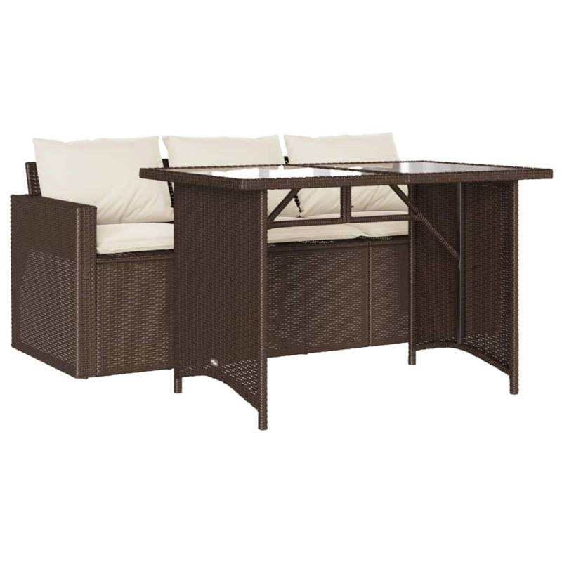 vidaXL 2-Tlg Garten-Essgruppe mit Kissen Braun Poly Rattan 366330 vidaXL 2-Tlg Garten-Essgruppe mit Kissen Braun Poly Rattan 366330 von VIDAXL