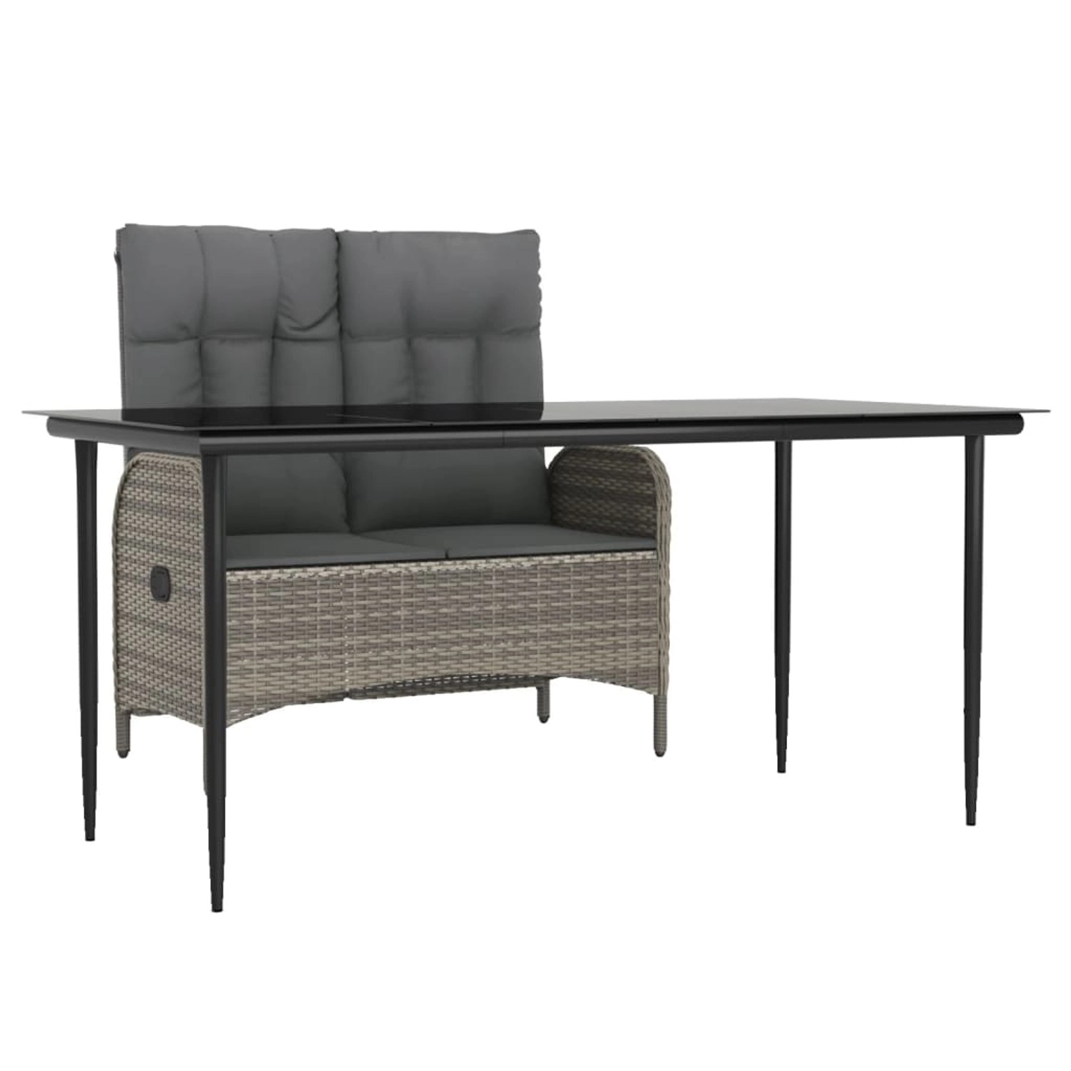 vidaXL 2-Tlg Garten-Essgruppe mit Kissen Grau Poly Rattan 3203502 vidaXL 2-Tlg Garten-Essgruppe mit Kissen Grau Poly Rattan 3203502 von VIDAXL
