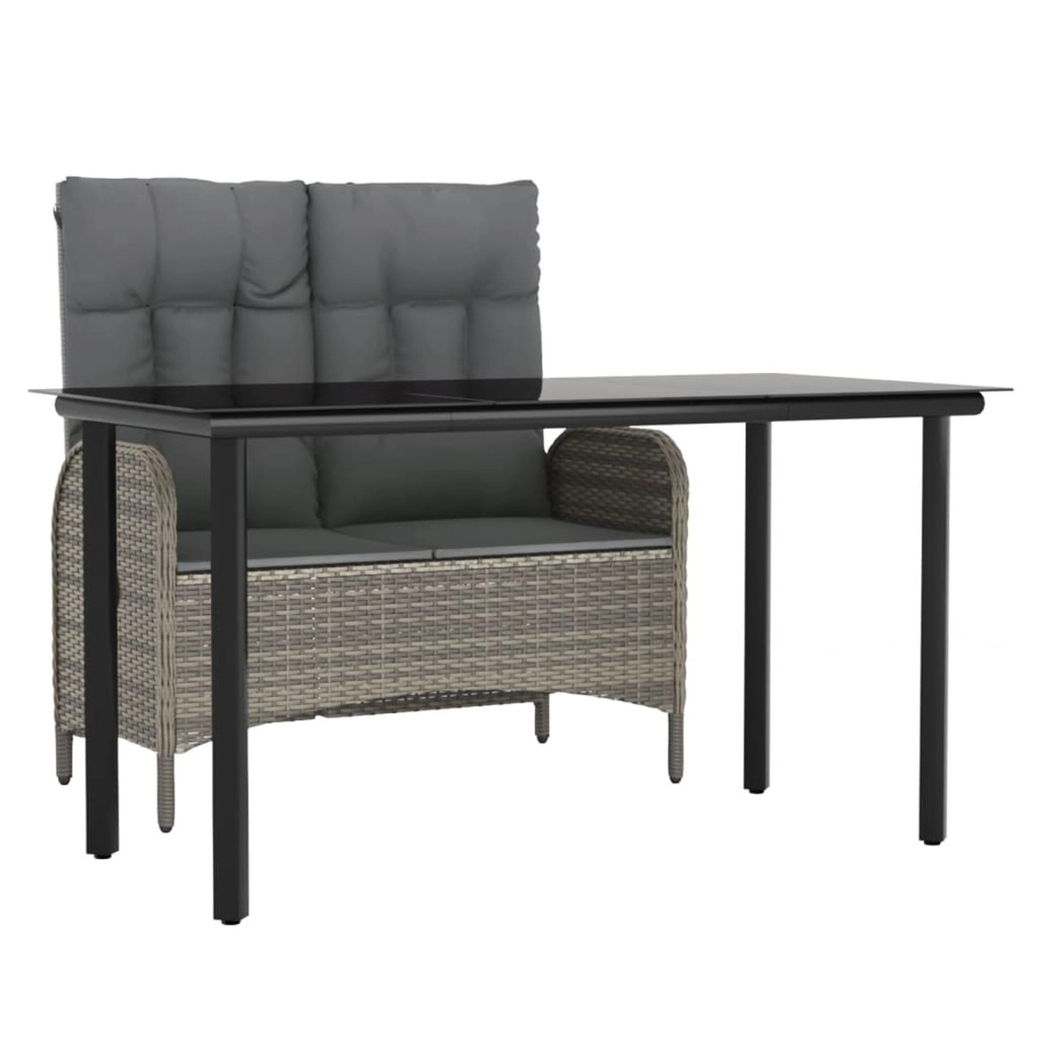 vidaXL 2-Tlg Garten-Essgruppe mit Kissen Grau Poly Rattan 3203505 vidaXL 2-Tlg Garten-Essgruppe mit Kissen Grau Poly Rattan 3203505 von VIDAXL
