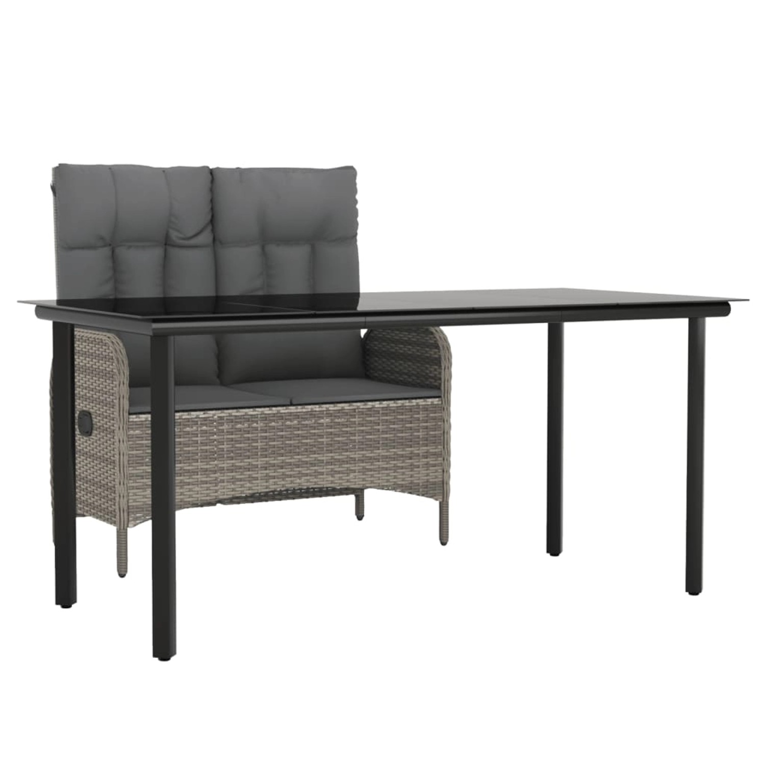vidaXL 2-Tlg Garten-Essgruppe mit Kissen Grau Poly Rattan 3203506 vidaXL 2-Tlg Garten-Essgruppe mit Kissen Grau Poly Rattan 3203506 von VIDAXL