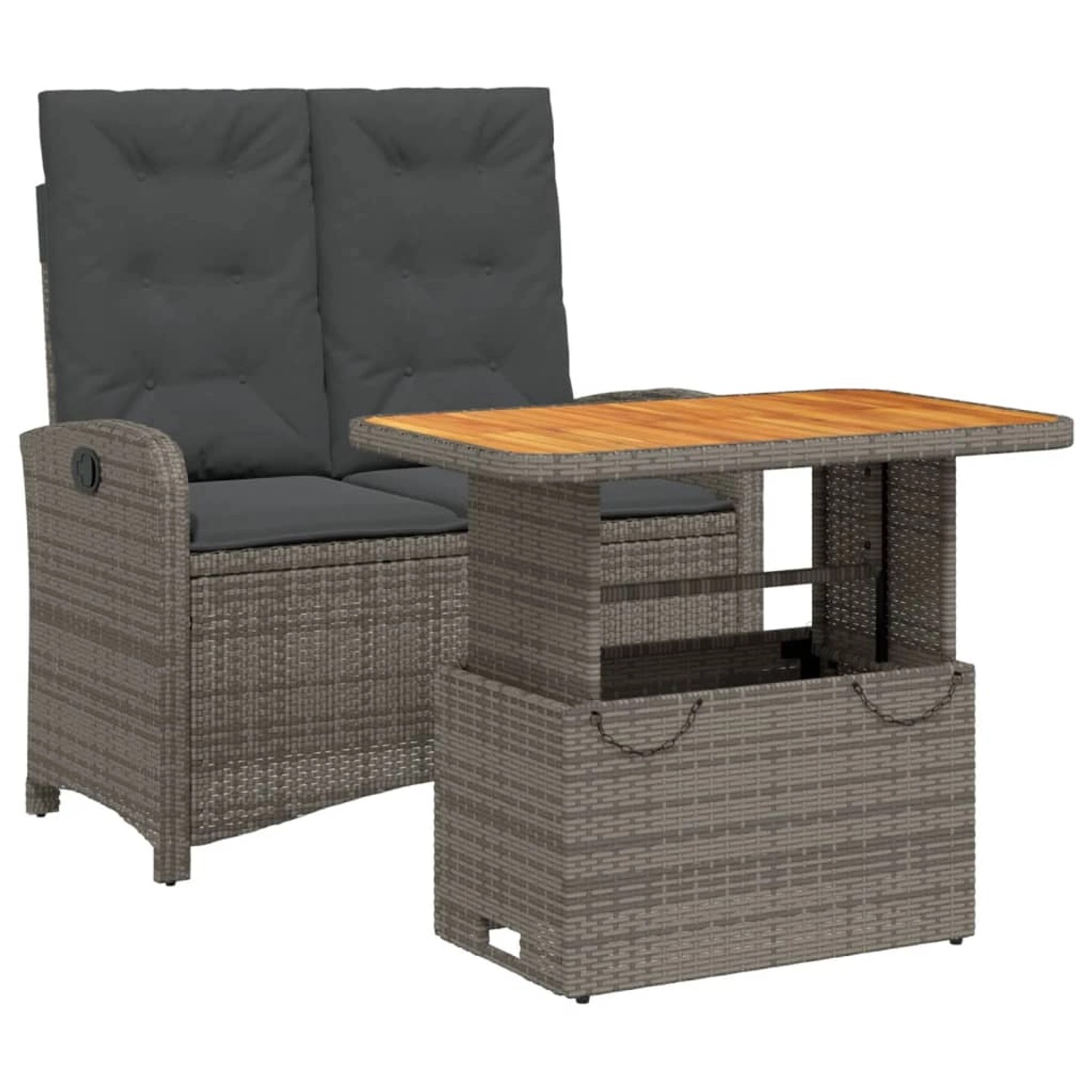 vidaXL 2-Tlg Garten-Essgruppe mit Kissen Grau Poly Rattan 3277346 vidaXL 2-Tlg Garten-Essgruppe mit Kissen Grau Poly Rattan 3277346 von VIDAXL