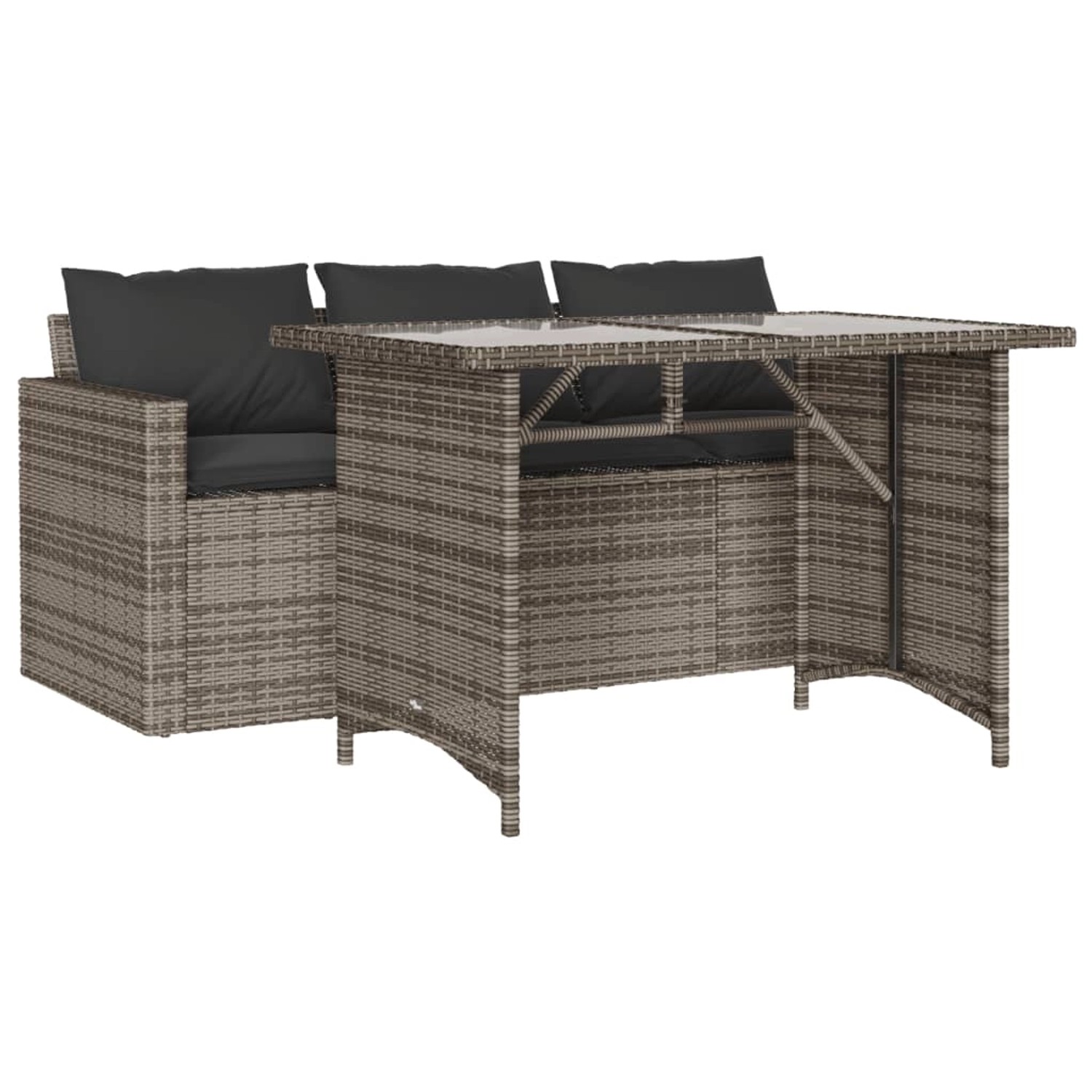 vidaXL 2-Tlg Garten-Essgruppe mit Kissen Grau Poly Rattan 366331 vidaXL 2-Tlg Garten-Essgruppe mit Kissen Grau Poly Rattan 366331 von VIDAXL
