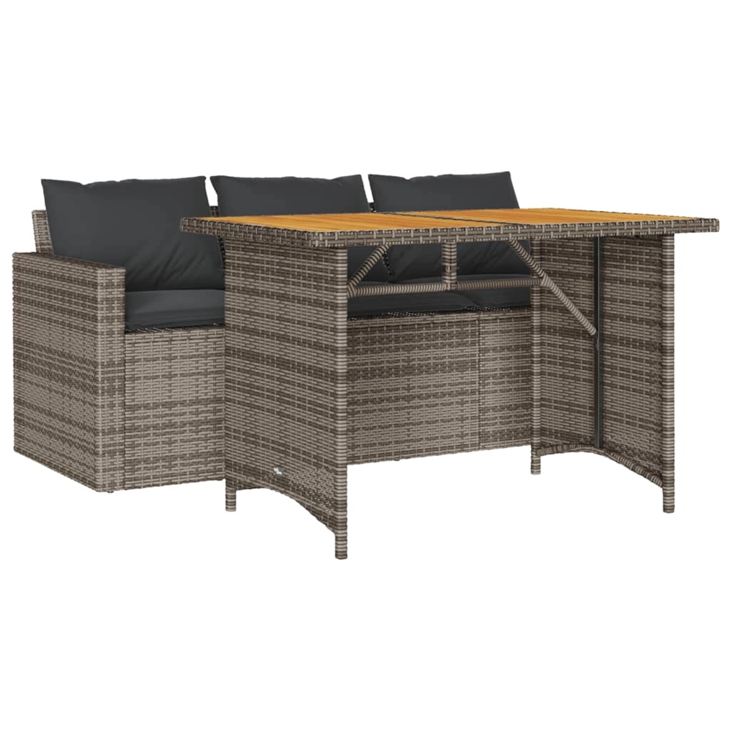 vidaXL 2-Tlg Garten-Essgruppe mit Kissen Grau Poly Rattan 366337 vidaXL 2-Tlg Garten-Essgruppe mit Kissen Grau Poly Rattan 366337 von VIDAXL