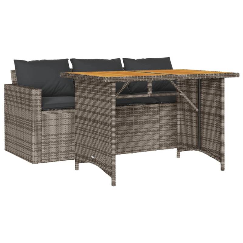 vidaXL 2-Tlg Garten-Essgruppe mit Kissen Grau Poly Rattan 366337 vidaXL 2-Tlg Garten-Essgruppe mit Kissen Grau Poly Rattan 366337 von VIDAXL