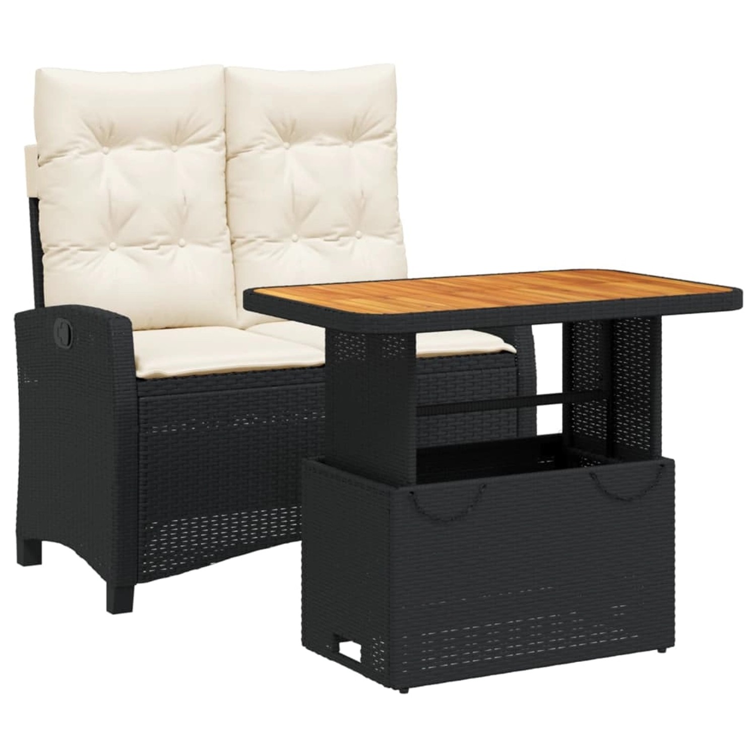 vidaXL 2-Tlg Garten-Essgruppe mit Kissen Schwarz Poly Rattan 3277382 vidaXL 2-Tlg Garten-Essgruppe mit Kissen Schwarz Poly Rattan 3277382 von VIDAXL