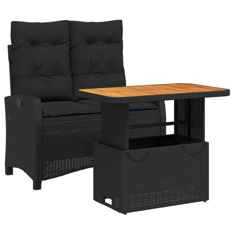 vidaXL 2-Tlg Garten-Essgruppe mit Kissen Schwarz Poly Rattan 3277394 vidaXL 2-Tlg Garten-Essgruppe mit Kissen Schwarz Poly Rattan 3277394 von VIDAXL