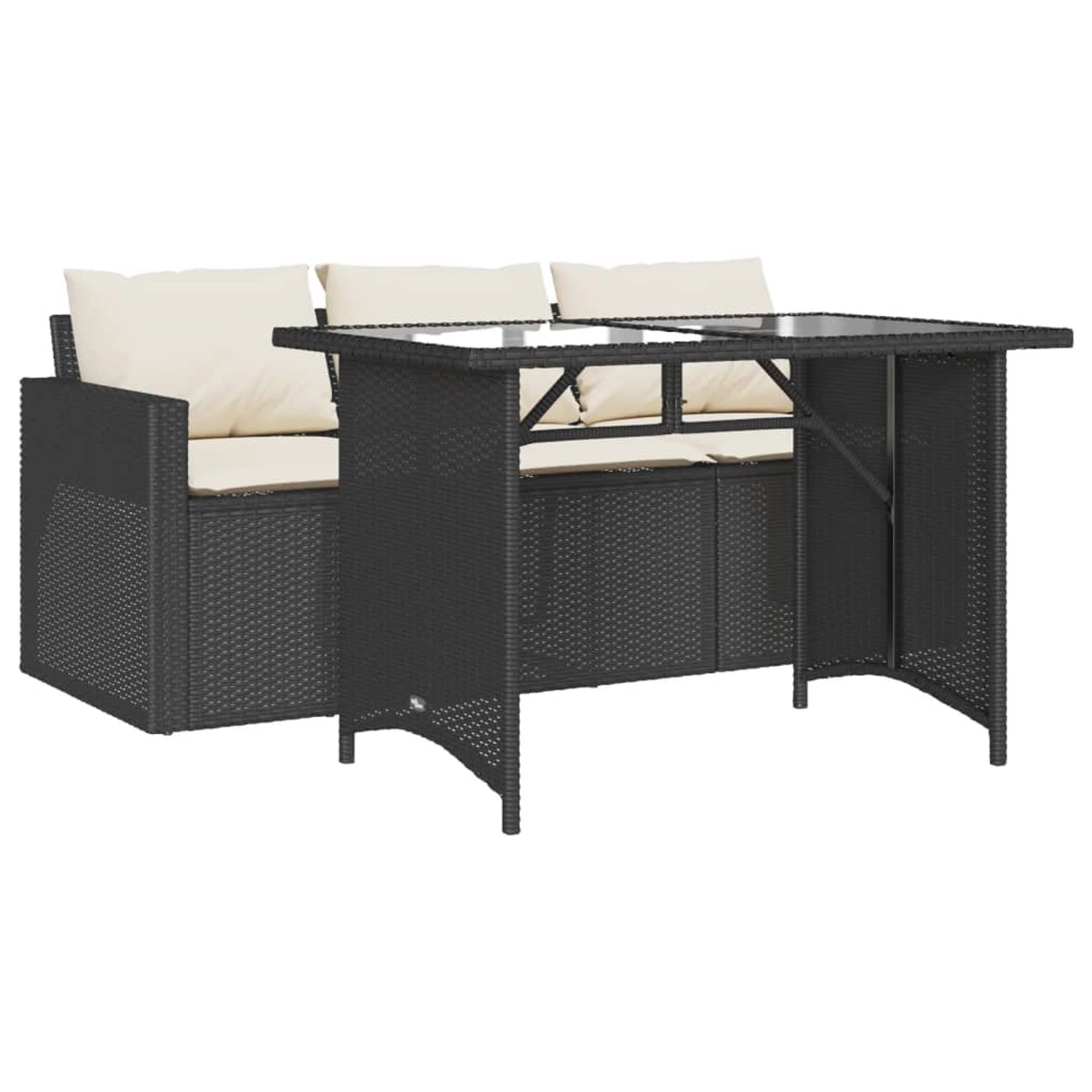 vidaXL 2-Tlg Garten-Essgruppe mit Kissen Schwarz Poly Rattan 366328 vidaXL 2-Tlg Garten-Essgruppe mit Kissen Schwarz Poly Rattan 366328 von VIDAXL