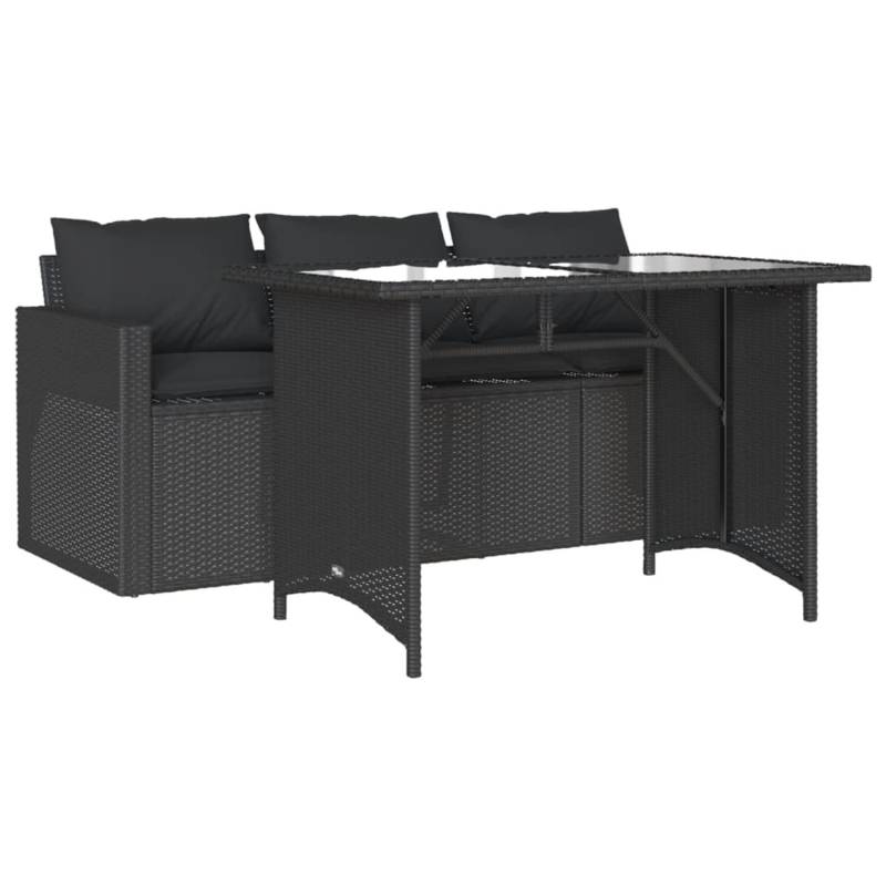 vidaXL 2-Tlg Garten-Essgruppe mit Kissen Schwarz Poly Rattan 366329 vidaXL 2-Tlg Garten-Essgruppe mit Kissen Schwarz Poly Rattan 366329 von VIDAXL