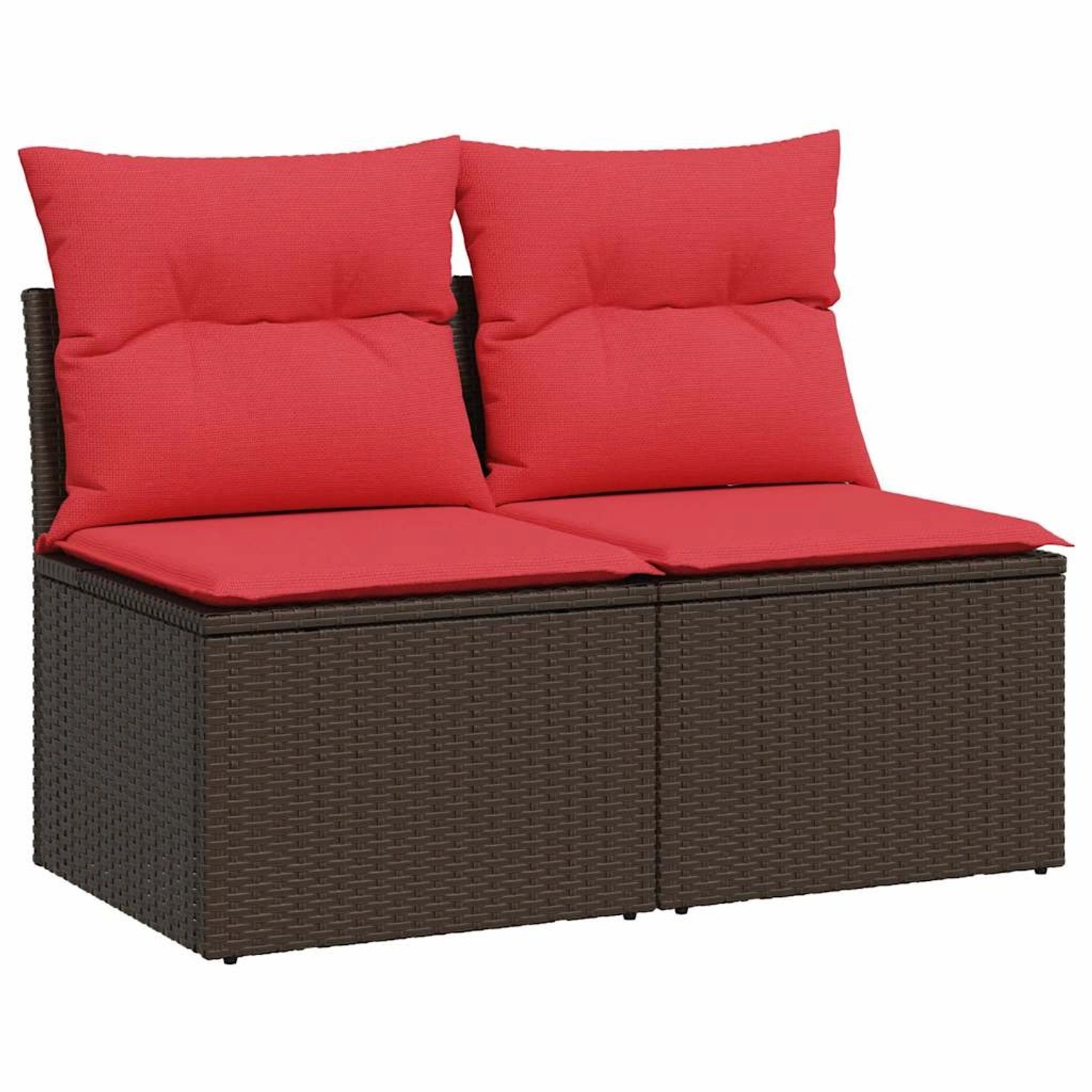 vidaXL 2-Tlg Garten-Sofagarnitur mit Kissen Braun Poly Rattan Akazie 3325240 von VIDAXL