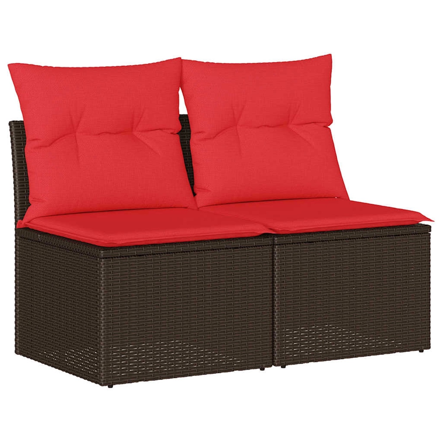 vidaXL 2-Tlg Garten-Sofagarnitur mit Kissen Braun Poly Rattan Akazie 3325250 von VIDAXL